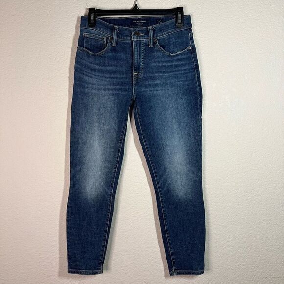 Lucky‎ Brand Blue Medium Wash Ava Mid-Rise Tapered Leg Crop Jeans Womens Sz 4/27 - Picture 1 of 9